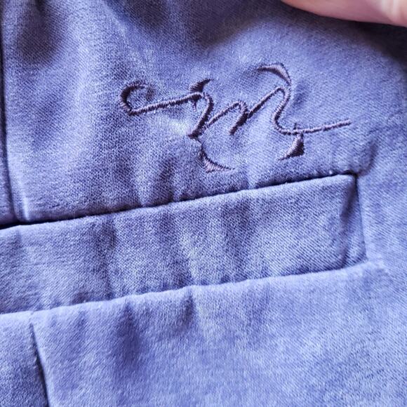 M Sportfolio by Marcia High Rise Purple Pleated Microfiber Mom Shorts Size 10 - Picture 2 of 7